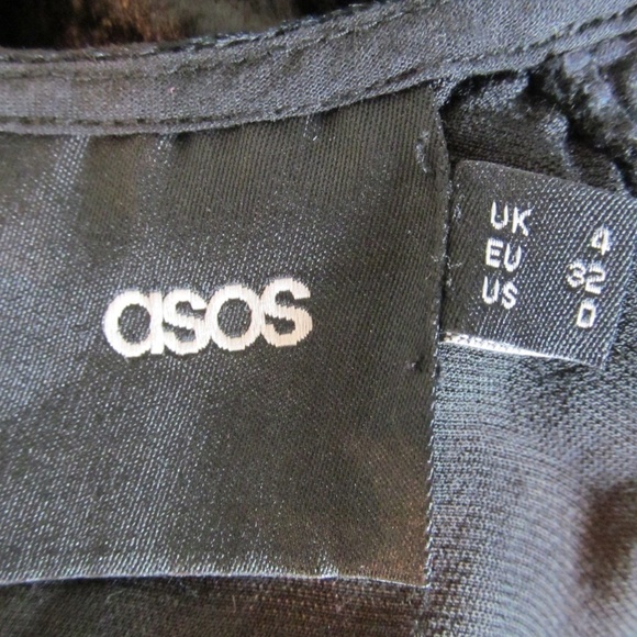 Asos Black Velour Long Sleeve Shorts Romper - Picture 8 of 8